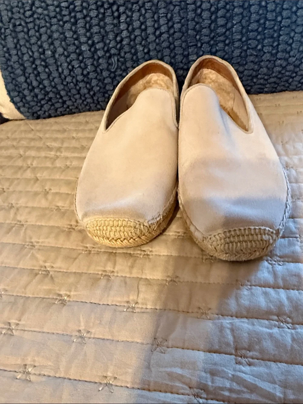 UGG women's Slip-On Espadrille in Light Cream Suede